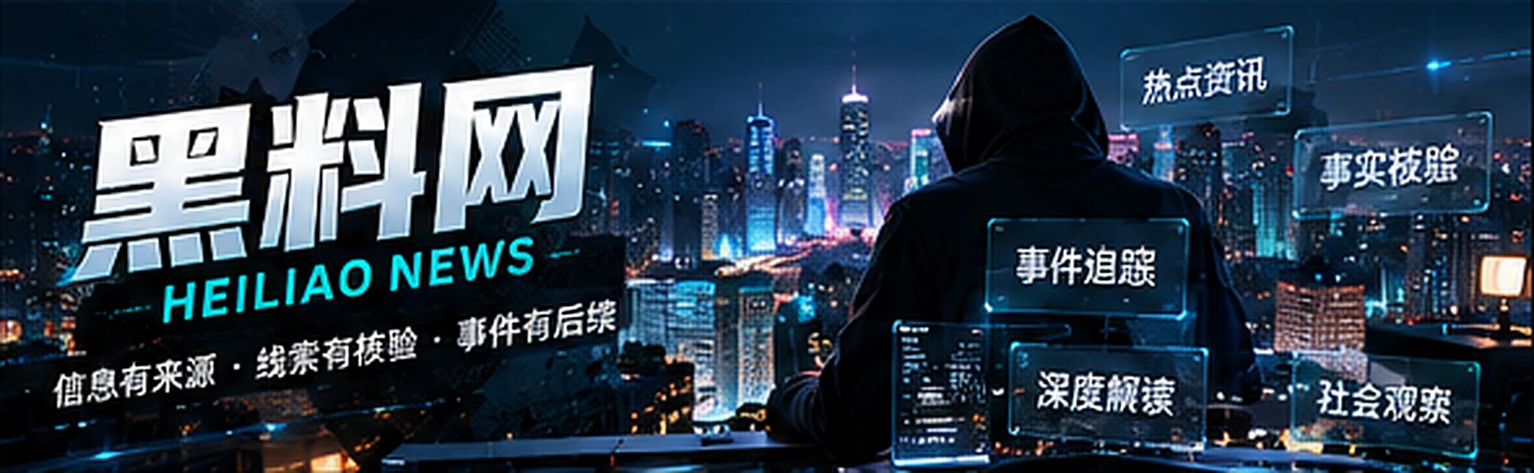 黑青色城市信息流品牌概念图